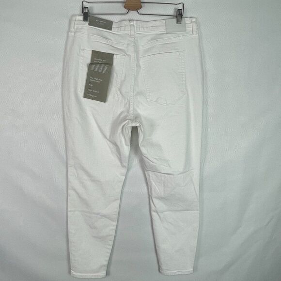 Everlane The Authentic Stretch High Rise Skinny Cotton Jean White Plus Size 34 - Picture 3 of 10